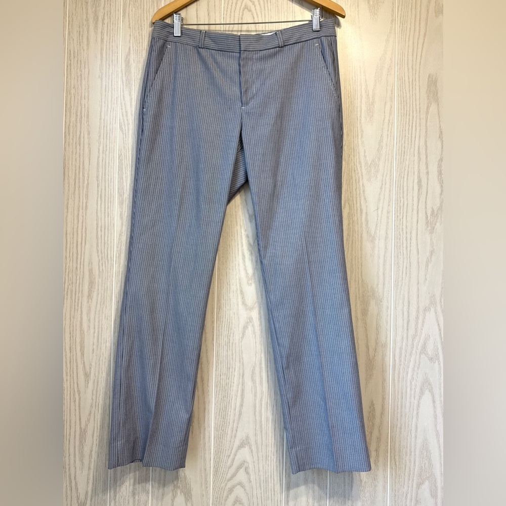 Banana Republic Ryan Pinstripe Ankle Pants Gray Blue Size 8